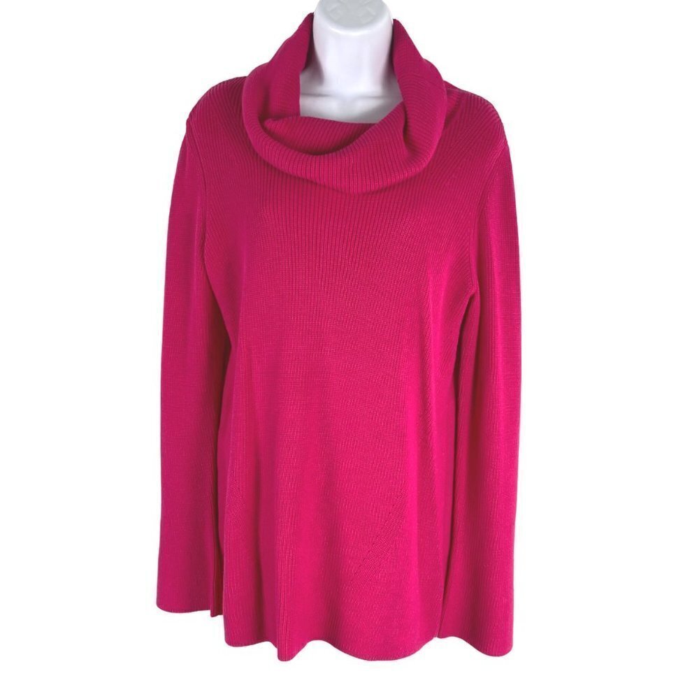 Talbots Cowl Neck Sweater Women's Medium Pink Cotton Modal Knit NWT FS-1054